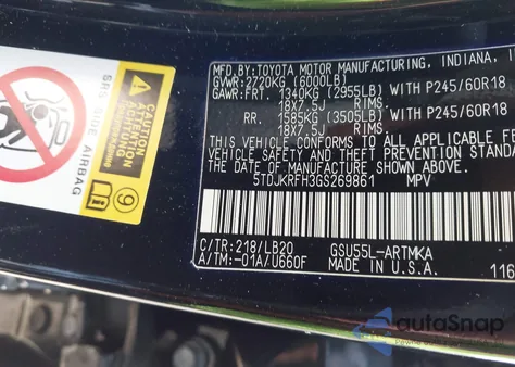 2016 Toyota Highlander Xle V6 z USA, uszkodzony, nr VIN 5TDJKRFH3GS269861